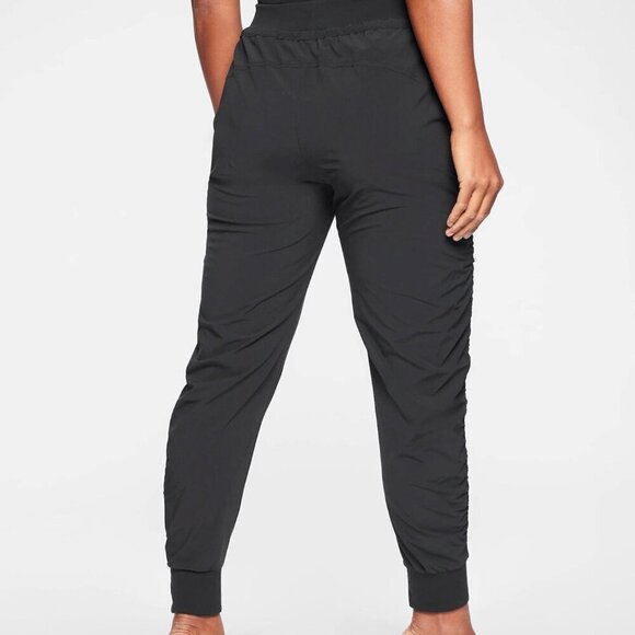 Athleta Attitude Pant Black Athletic Pull-on Tie Jogger Ruched Sides Dance 2 - Picture 3 of 11